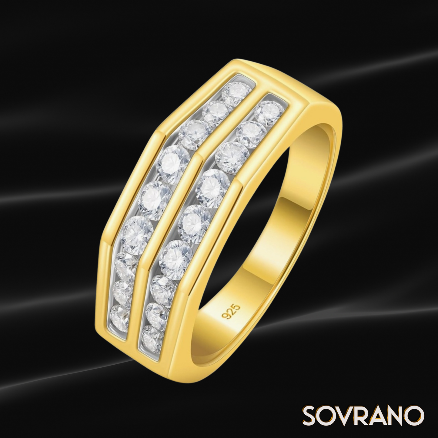 Men's Moissanite Eternity Pave Band