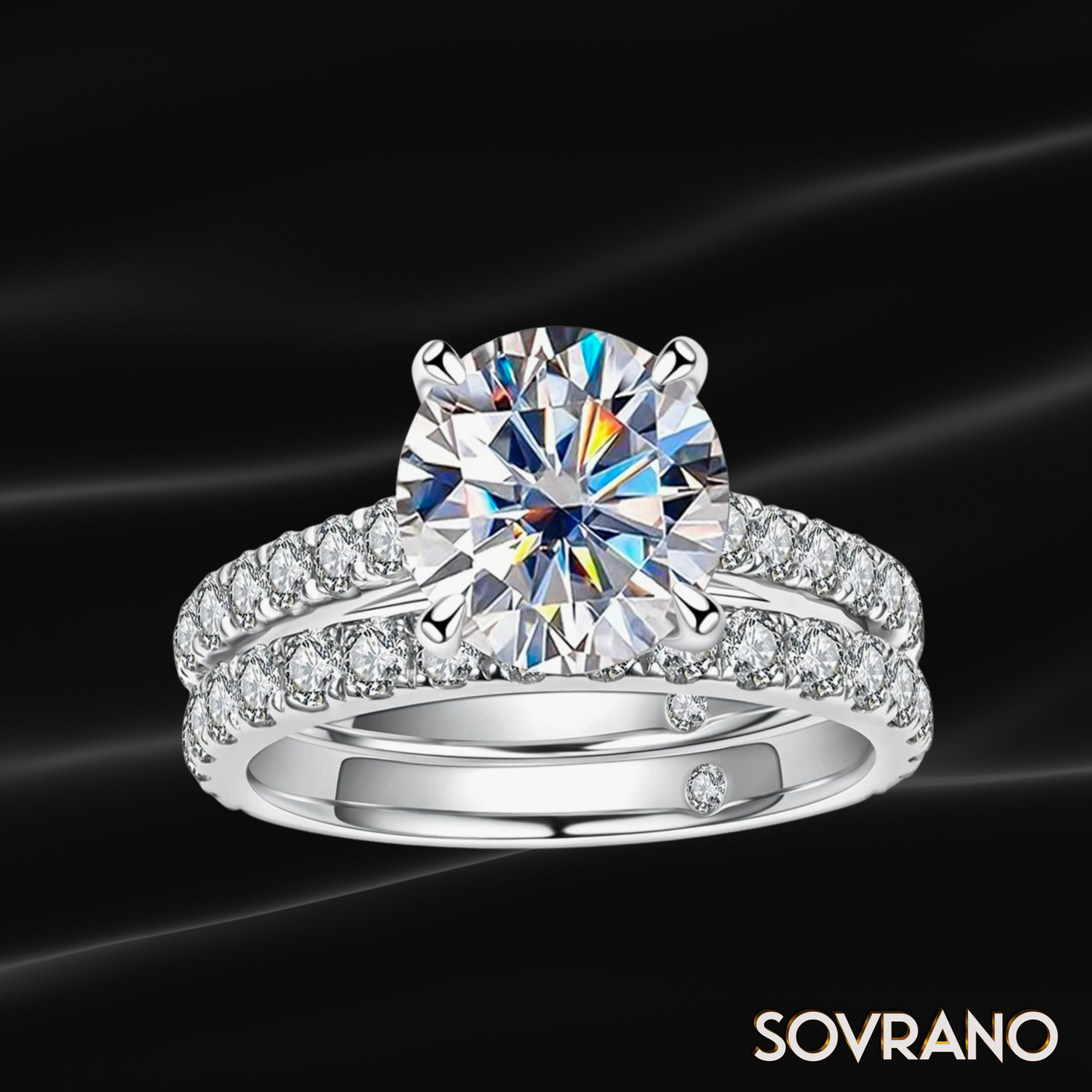 Round-Cut Moissanite Bridal Set