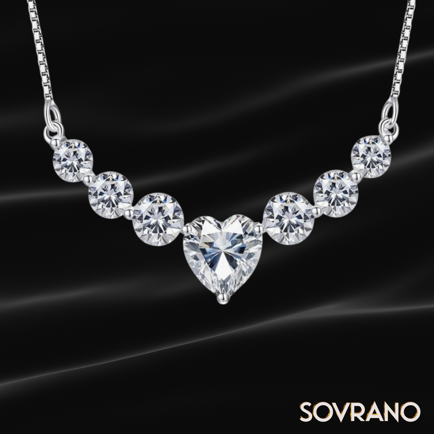 7 Stone Heart necklace