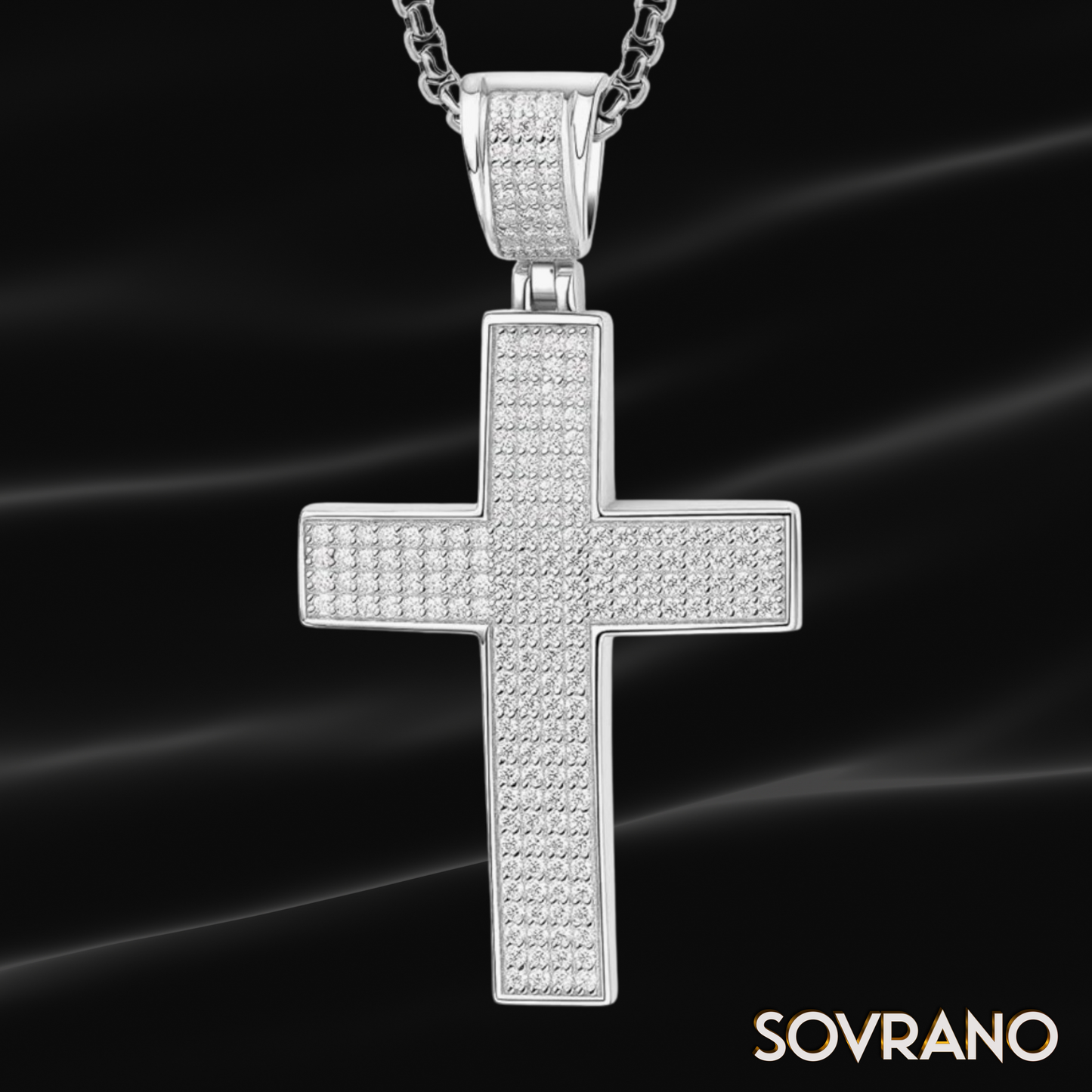 Pavé Moissanite Cross