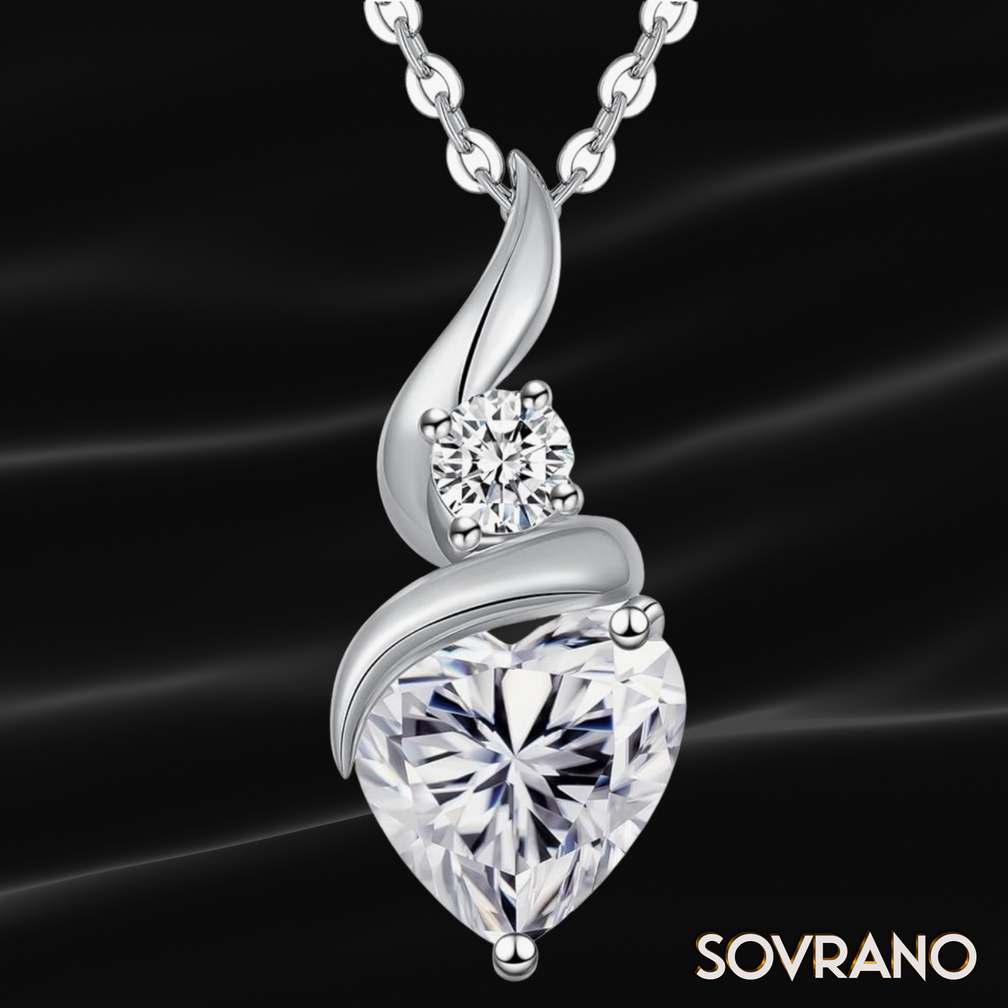 Heart Flame Moissanite Necklace
