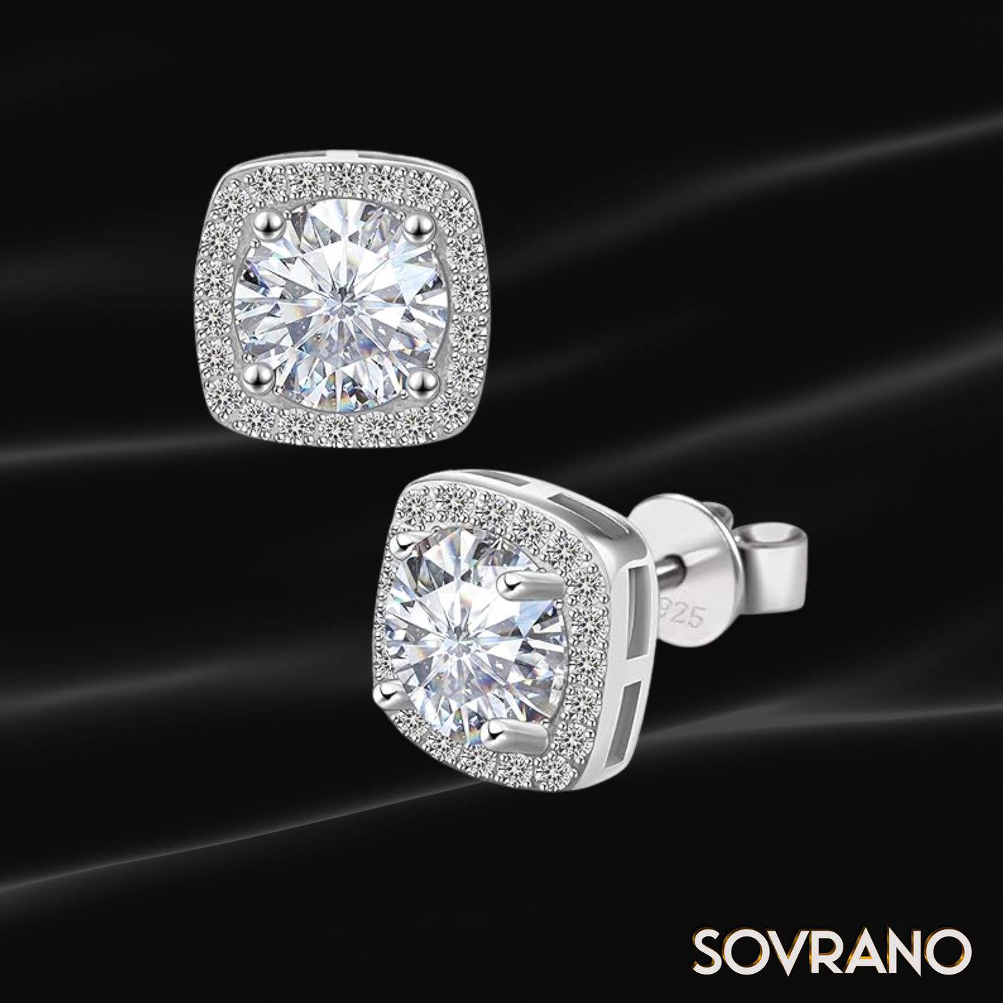 Halo Stud Earrings 1Ct