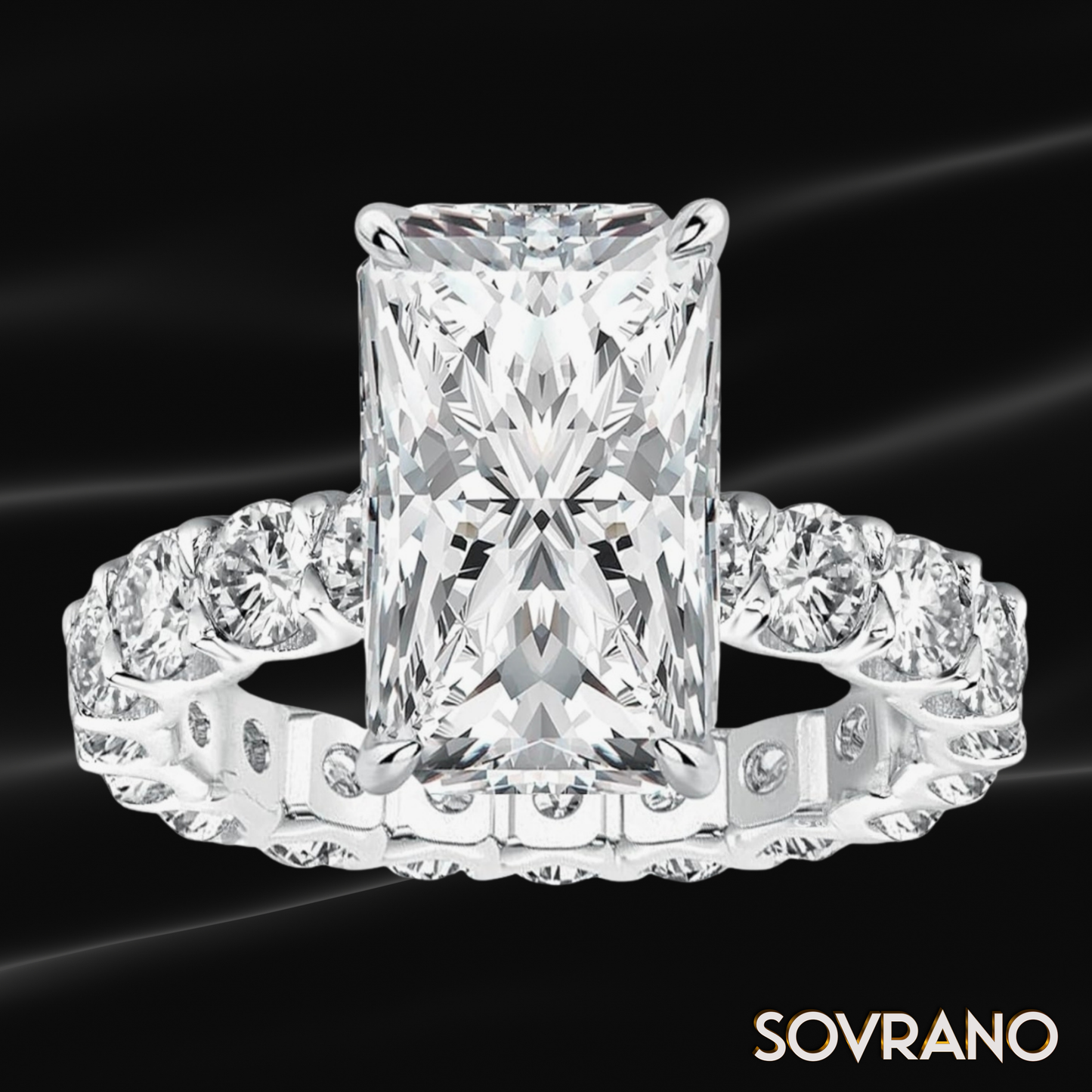 3.5 ct Radiant Cut Moissanite Ring